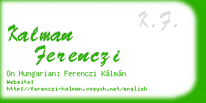 kalman ferenczi business card